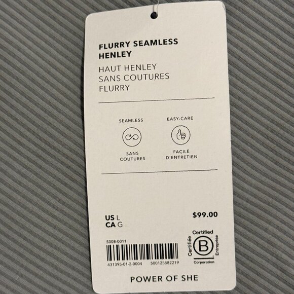 Athleta Flurry Seamless Henley in Storm Cloud - Picture 7 of 8